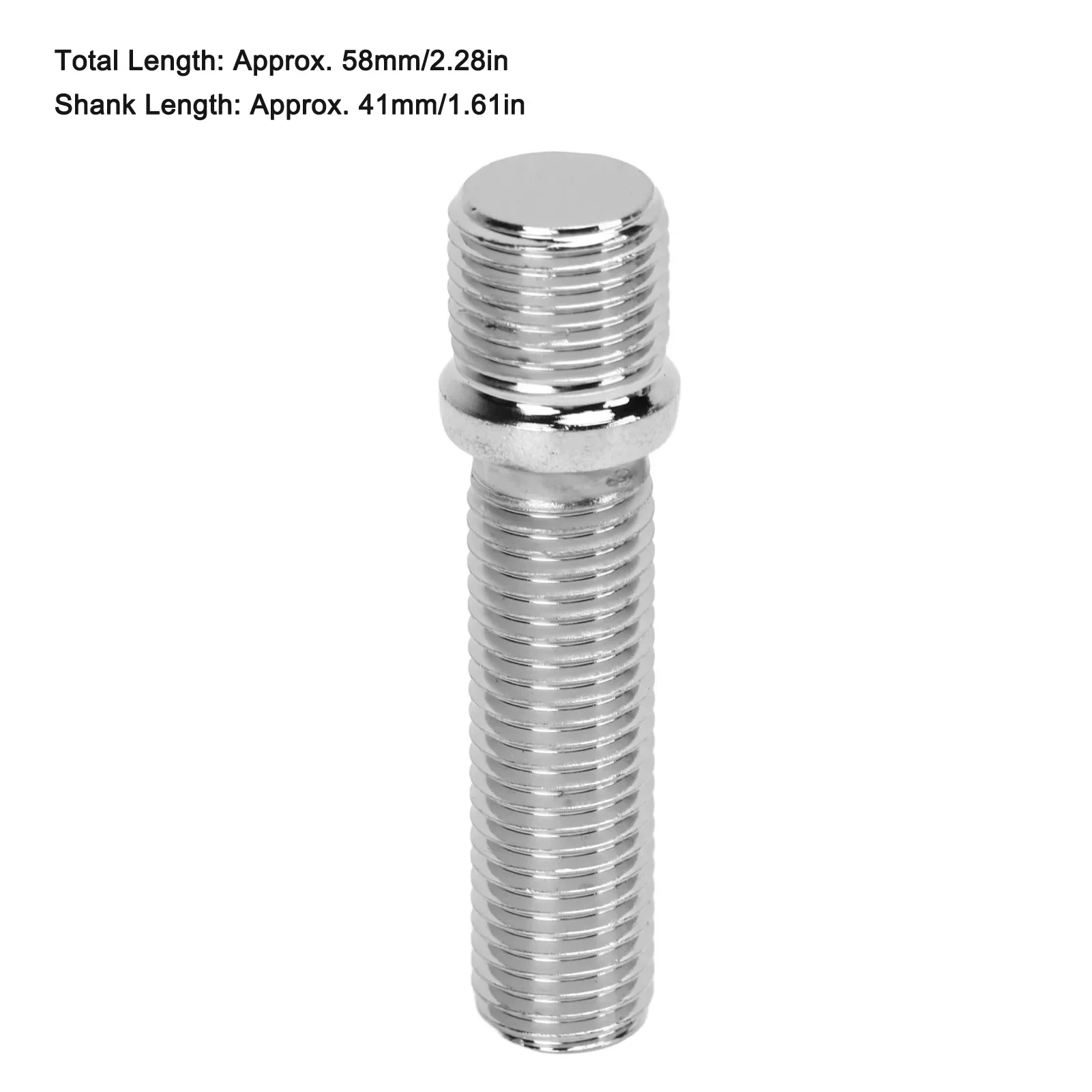 20 Pcs Extended Wheel Stud 58mm Wheel Conversion Bolts Studs Adapter 41mm Shank Length M14x1.25-M12x1.5