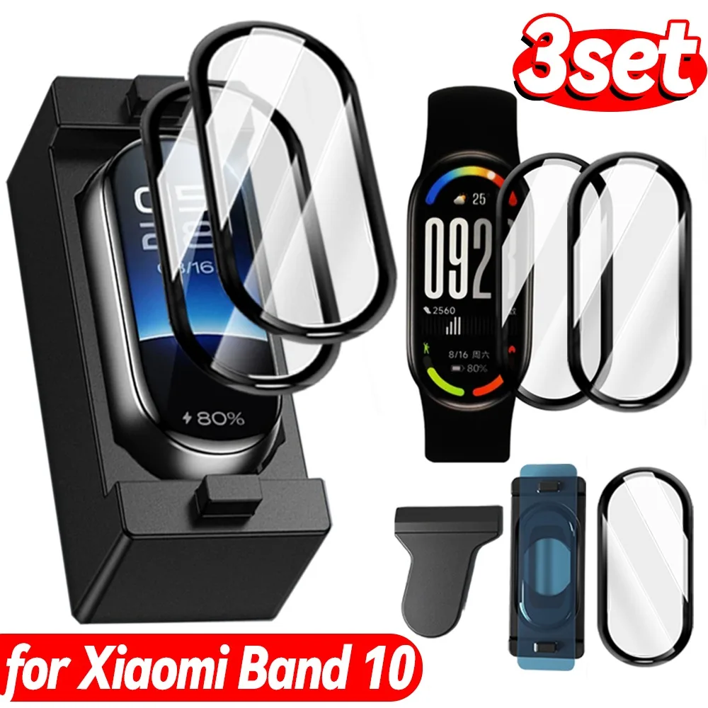

1-3 шт., простая в установке пленка для позиционирования Xiaomi Band 10, гибкие защитные пленки из ПММА со скребком-локатором для Mi Band 10