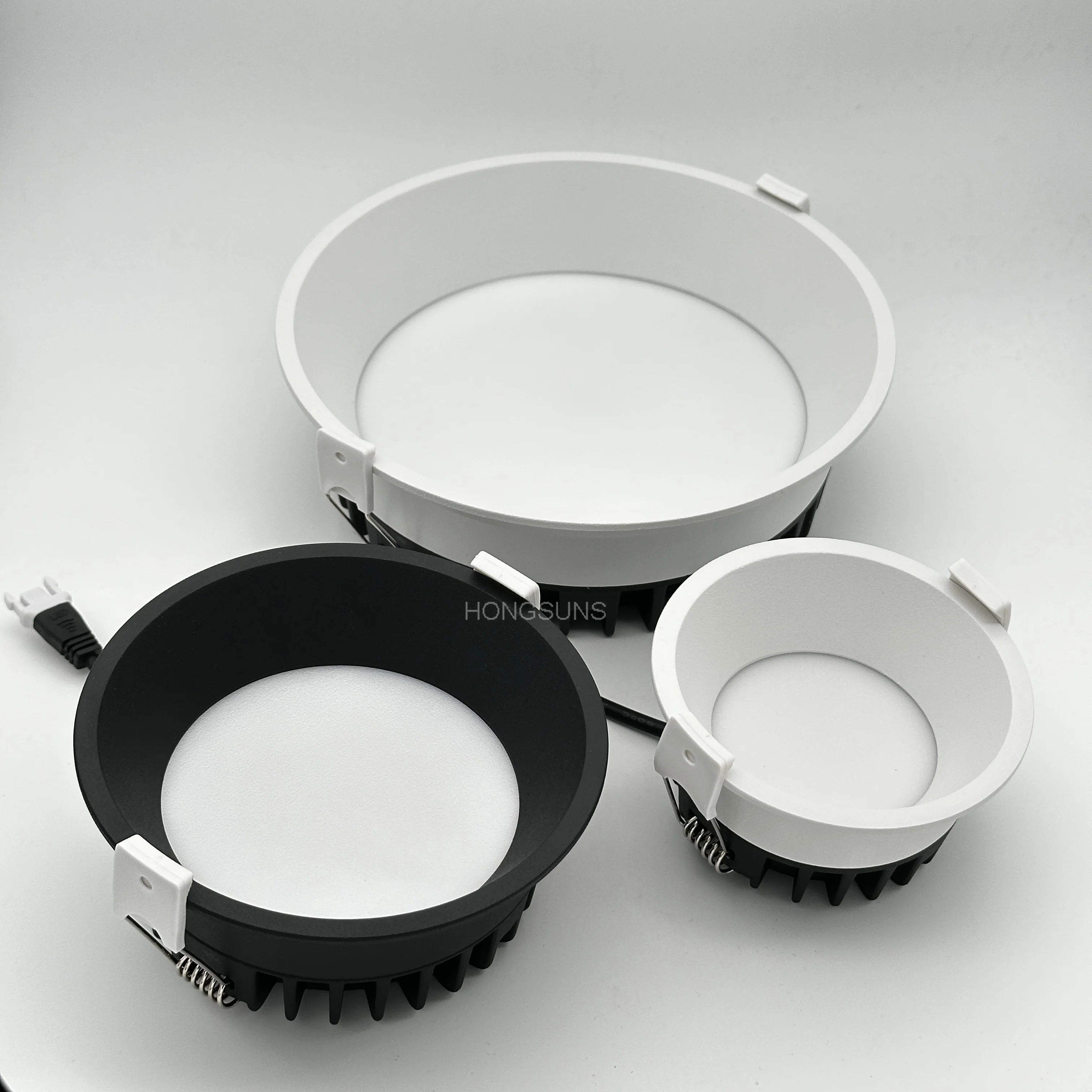 Recessed Anti Glare LED Downlights Black/White LED Ceiling Spot Lights AC85~265V Background Lamps Indoor Lighting