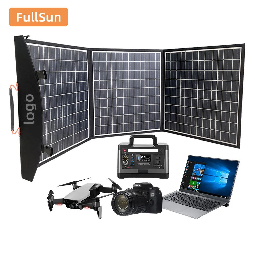 Fullsun Mobile Phone Charger portable solar panel 75W foldable solar charger for cell phone and power station battery