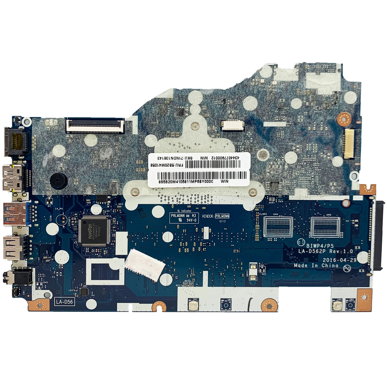 LA-D562 Mainboard For Lenovo Ideapad 110-15ISK Laptop Motherboard 5B20L8290211 5B20M8165911 With CPU i3 i5 i7 6th 4G-RAM