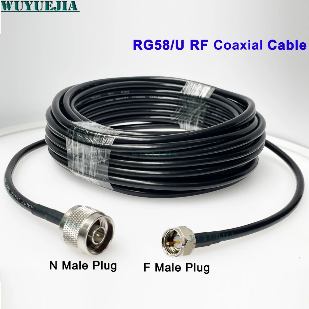 

L16 N Male to F Male Plug Connector RG-58 RF Coaxial Cable N Female Bulkhead to F Type 50ohm Pigtail RG-58 Extension Cord Jumper