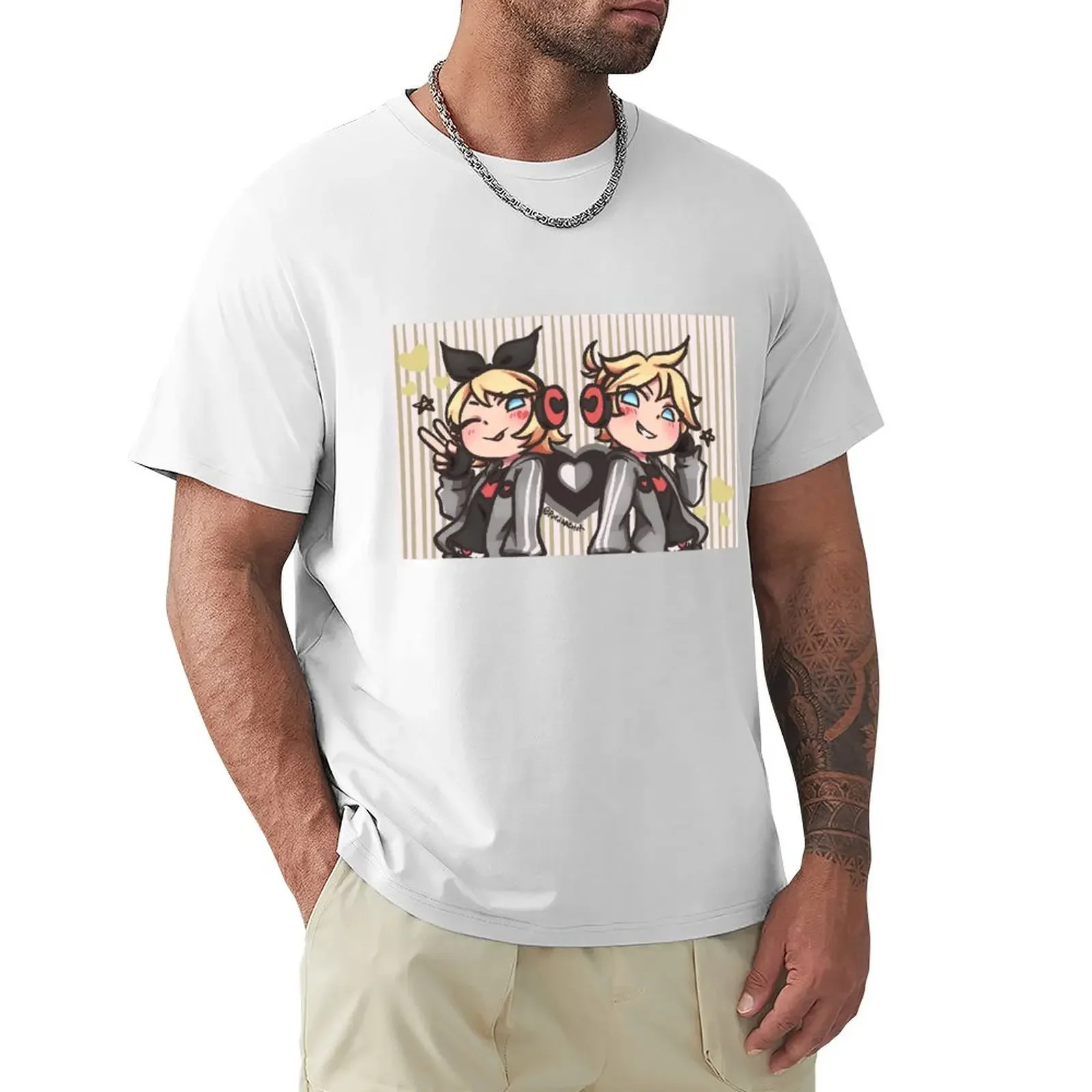 Rin and Len T-Shirt summer clothes customs t shirts for men graphic