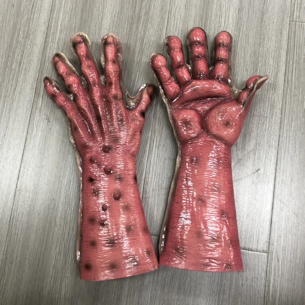 สัตว์กบ Lizard Latex หน้ากากถุงมือคอสเพลย์ตลกสัตว์เลื้อยคลาน Alien Latex หมวกกันน็อกฮาโลวีน Carnival PARTY เครื่องแต่งกาย Props ของขวัญ