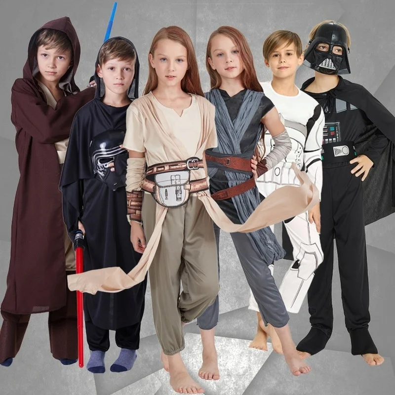 Adult and Children Halloween Star Wars Cosplay Costume Children's Black Warrior Darth Vader Clothes White Soldier Alien Costume