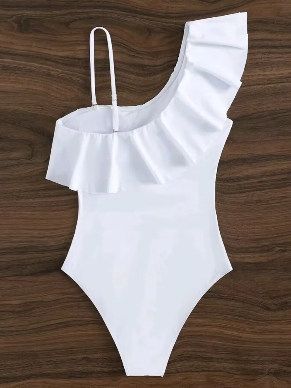 Ruffle Contrast Mesh Swimsuit Women One Piece Swimwear 2023 Bodysuit Bathers Bathing Swimming Swim Suit Sports Beachwear