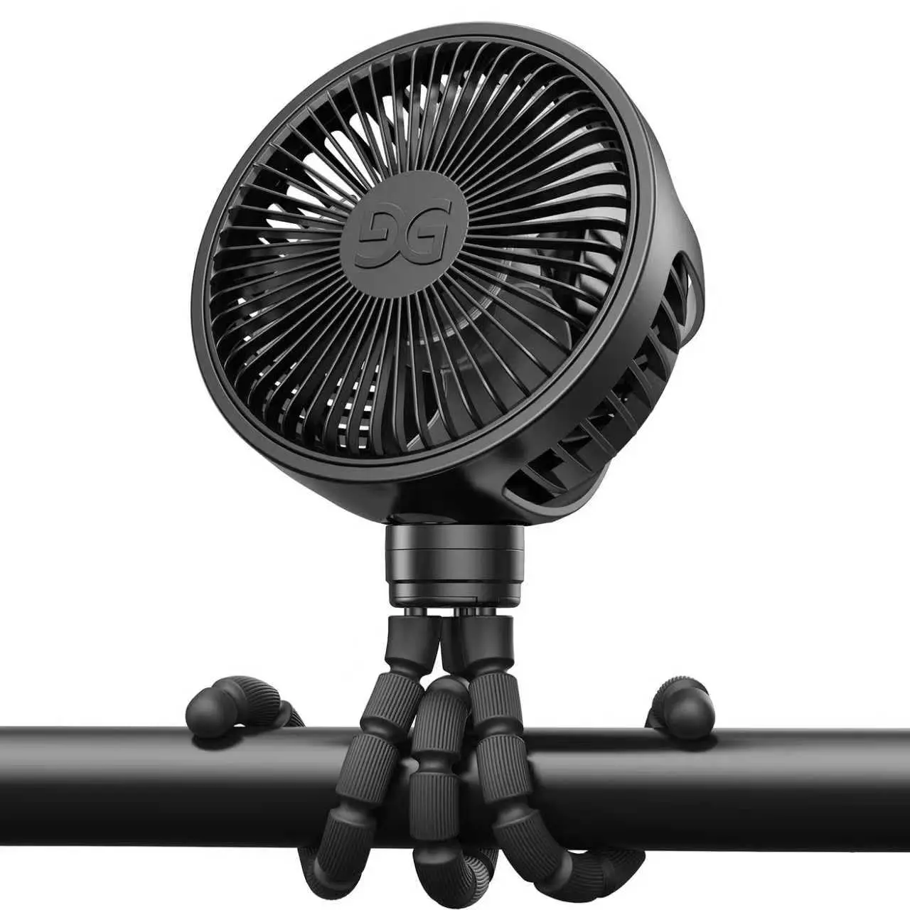 

Mini Portable Handheld Fan USB Rechargeable, Stroller Fan with Flexible Tripod Clip for Baby