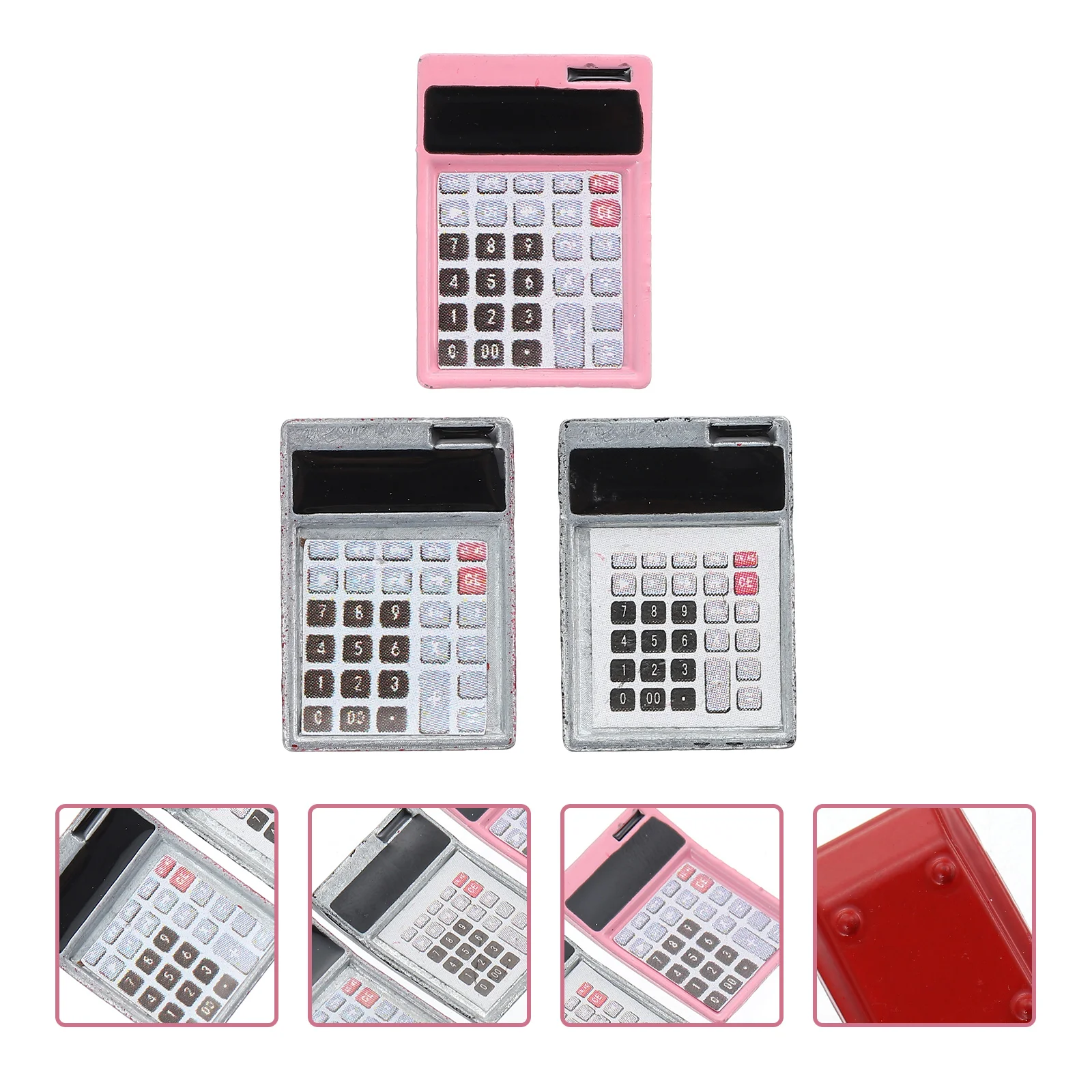 

3 Pcs Mini Calculator House Decor Micro Landscape Models Supplies Landscaping Adornments Alloy Decors Small Tools