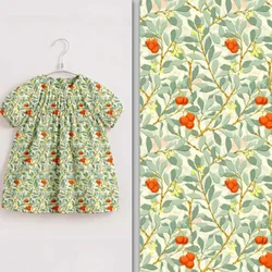 Pure Cotton Fabric Flower Prints Cloth Pastoral Style DIY Dress Skirt Handmade Sewing Accessories Needlework Material 1x1.1m