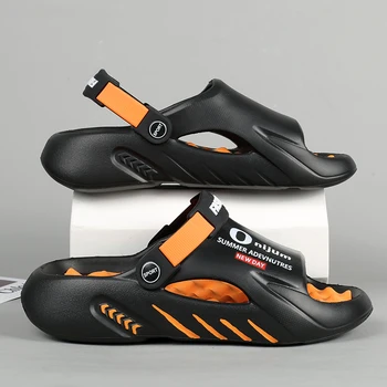 รองเท้าแตะนวดผู้ชายแฟชั่นรองเท้าแตะรองเท้าใส่เดินชายหาดใส่ในบ้านกลางแจ้งรองเท้าแตะผู้ชายนุ่มลื่นนุ่มสบายตัวใหญ่46 47