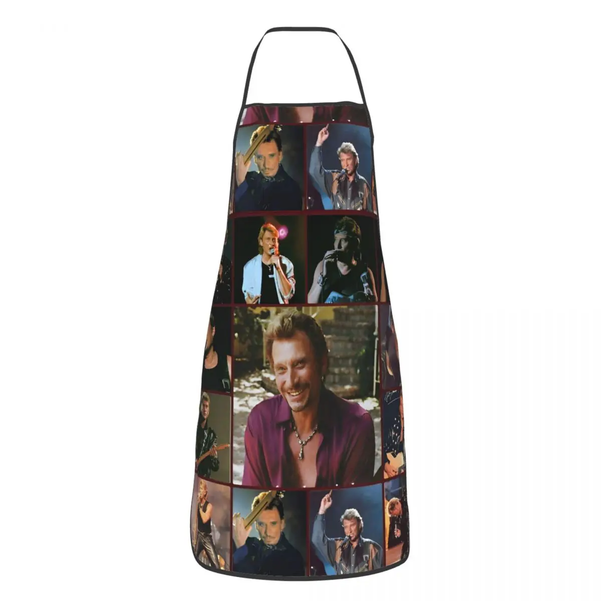 Johnny Hallyday Apron Funny Cafe Bib Rock Star Music French Singer Polyester Cuisine Cooking Baking Household Cleaning Pinafore