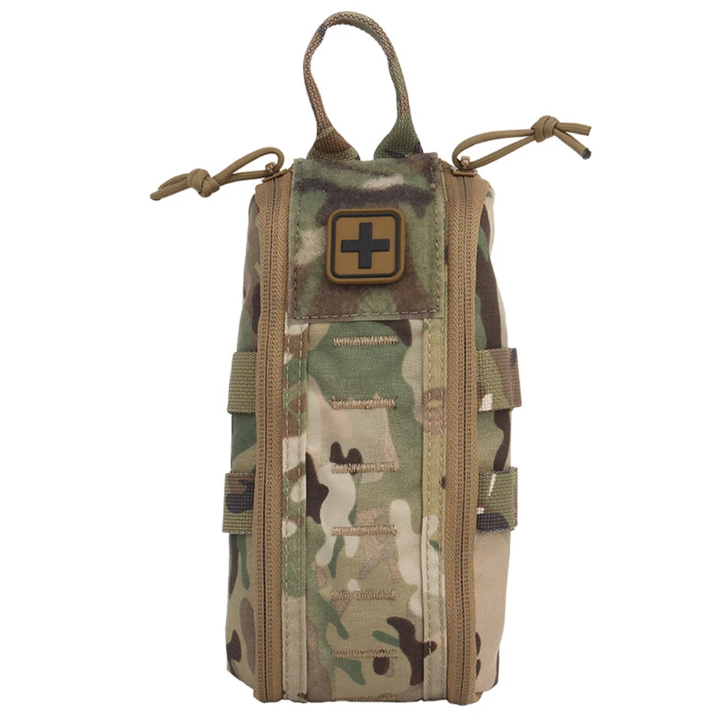 

Medical kit installed on tactical clothing, Long Molle Zipper Bag with Hook and Loop System