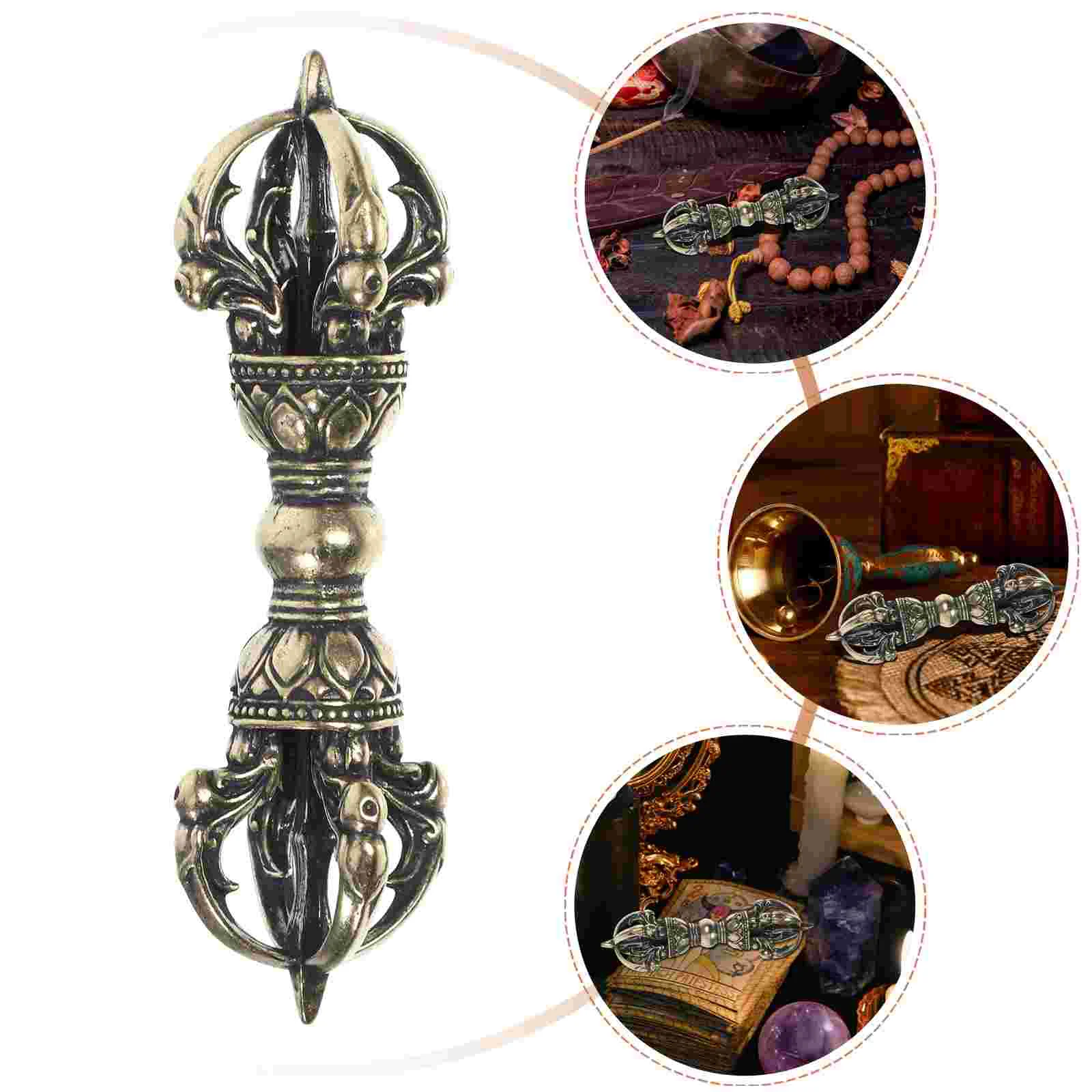 

Bells for Crafts Pestle Handle Vintage Decor Home Decoration Gold Golden Brass Dharma