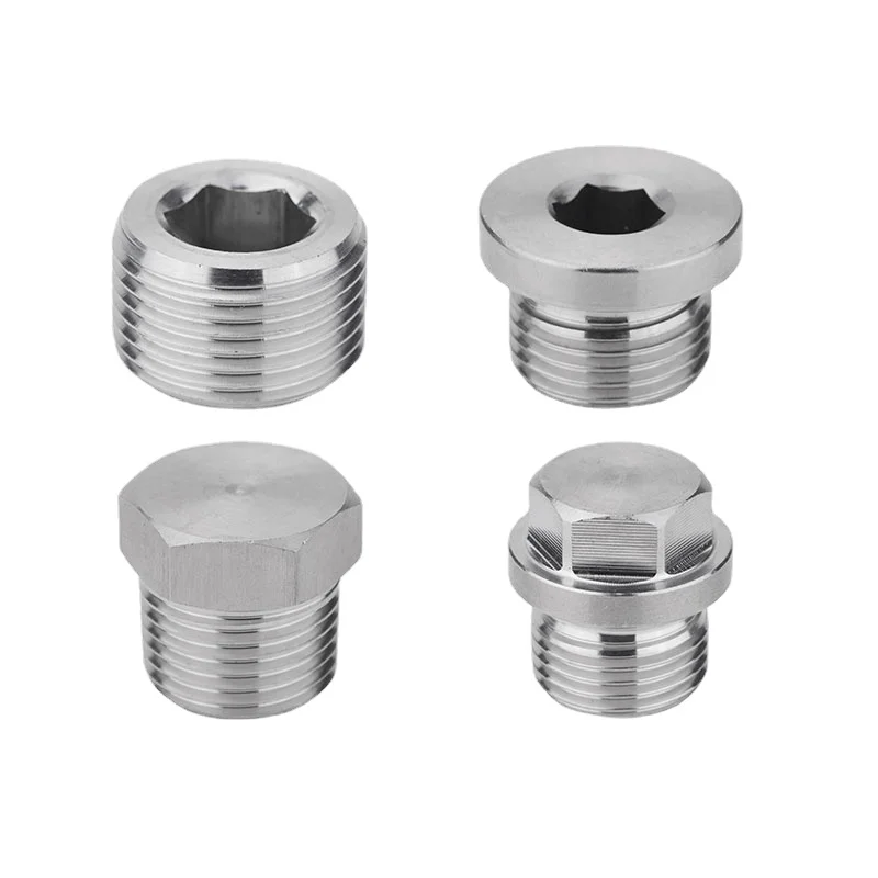 

1/8" 1/4" 3/8" 1/2" 3/4" 1" -1-1/2" BSP NPT Male Countersunk Flange Hex Square End Plug Cap 304 Stainless Steel Pipe Fitting