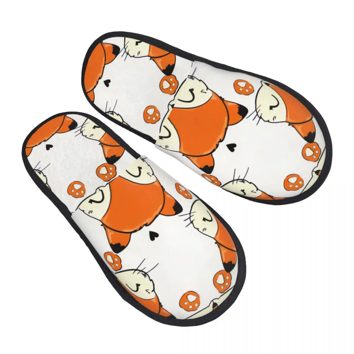 

Cute Fox And Heart Pattern Slipper For Women Men Fluffy Winter Warm Slippers Indoor Slippers