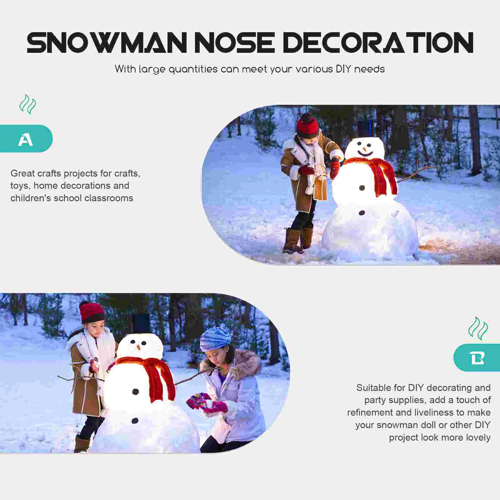 Accesorios de juguete de muñeco de nieve, suministros para manualidades navideñas de dibujos animados de plástico DIY, decoración para exteriores de Papá Noel