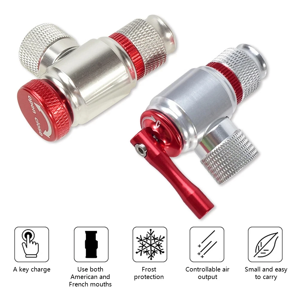 

Riding Emergency Emergency Accessories Bike Pump Bicycle Accessories Gas Nozzle Fast Inflator Head Adapter CO2 Cylinder Pump