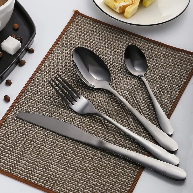 24pcs Black/Gold Silverware Set Include Dinner Knife,Dinner Forks,Dinner Spoons,Teaspoons,Silverware Set  for 6,Flatware Utensil