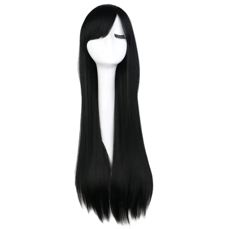 

Long Straight Cosplay Wig Black Purple Pink Blue Sliver Gray Blonde White Orange Brown Synthetic Hair Wigs