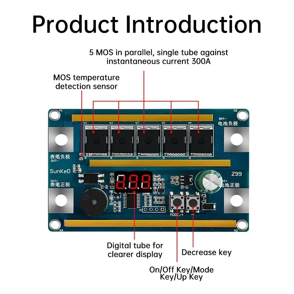 Portable 12V Spot Welder Digital Display Adjustable Power 18650 Battery Welder 10AWG DIY Welding Kit Electronics Repair