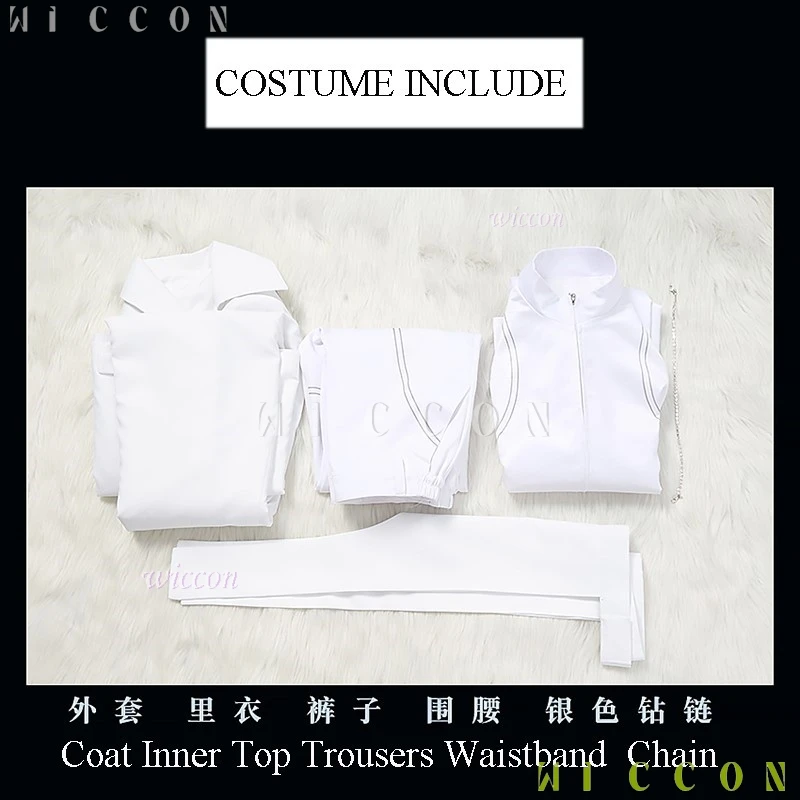 Halloween Costumes Anime Alien Stage R6 Ivan Cosplay Wig White Suit Coat Pants Halloween Party iDOL Singing Uniforms Men Women S
