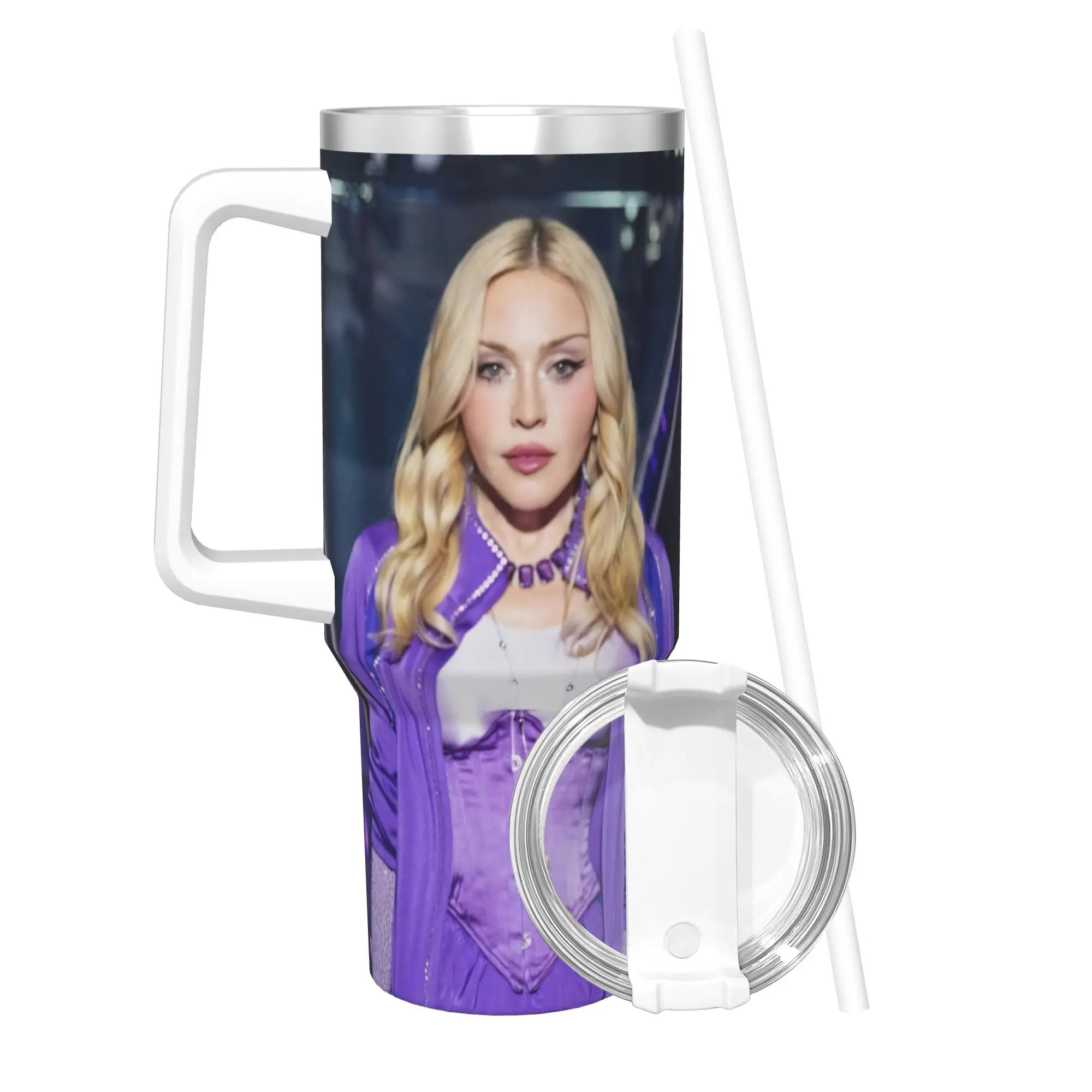M-Madonnas Confessions II Tumbler With Straw  Stainless Steel Travel Mugs Double Wall Vacuum Insulated for Cold Or Hot 40oz