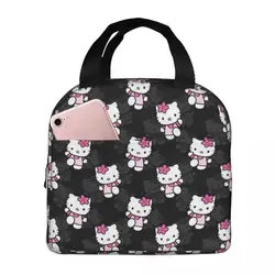 Hello Kitty Pattern Insulated Lunch Bags Cooler Bag Meal Container Cartoon High Capacity Lunch Box Tote Girl Boy Beach Outdoor