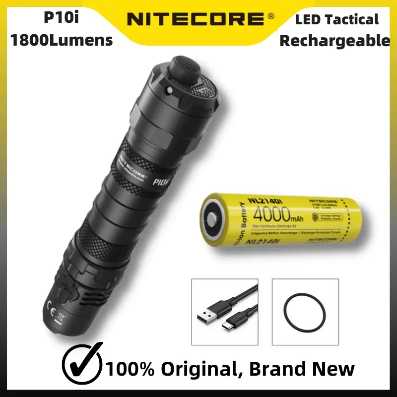 NITECORE P10i LED Flashlight 1800Lumens USB-C Rechargeable i-Generation 21700 Tactical Troch Lantern With 4000mAH Battery