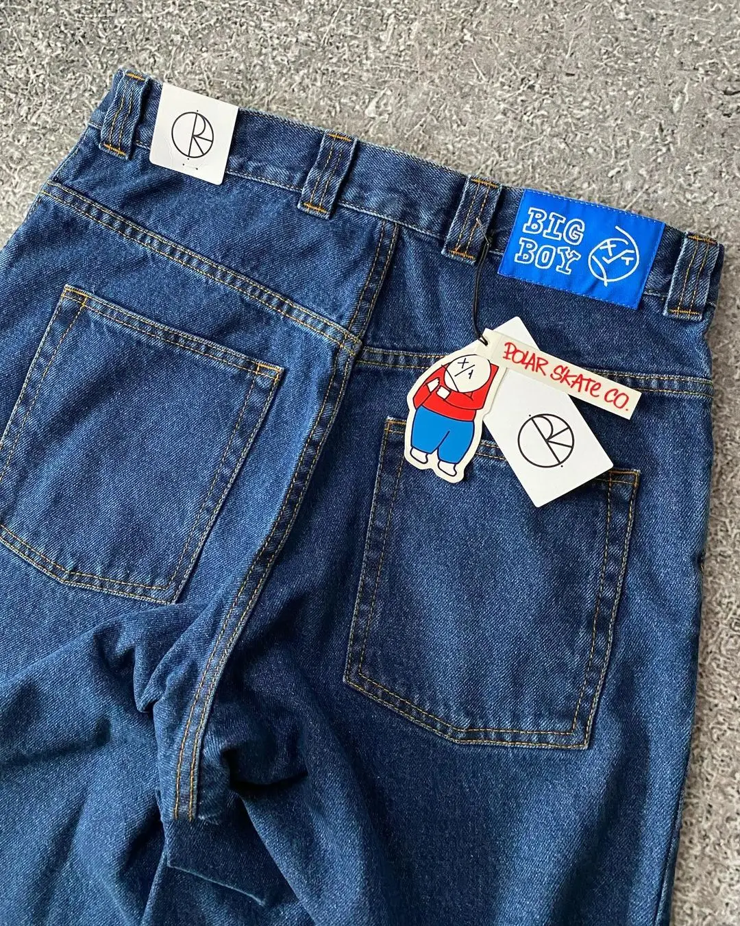 Retro Blue Baggy Jeans Hip Hop Streetwear Big Boy Jeans Y2K Embroidery Pattern Pants Men Women Fashion Pants Clothing