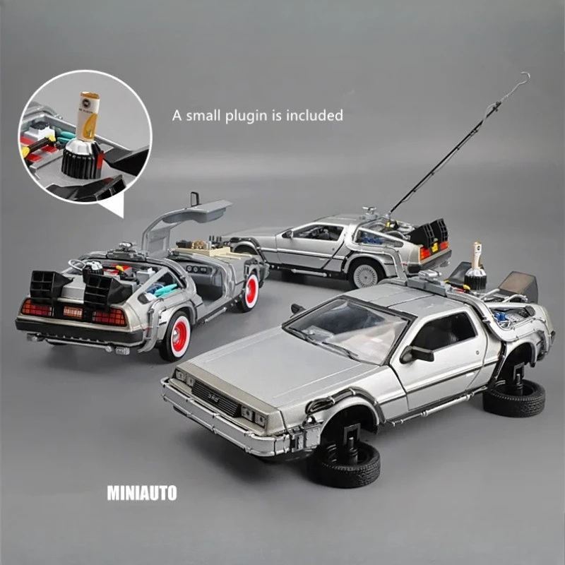 WELLY 1:24 Back To The Future Time Machine Diecast Alloy Model Car