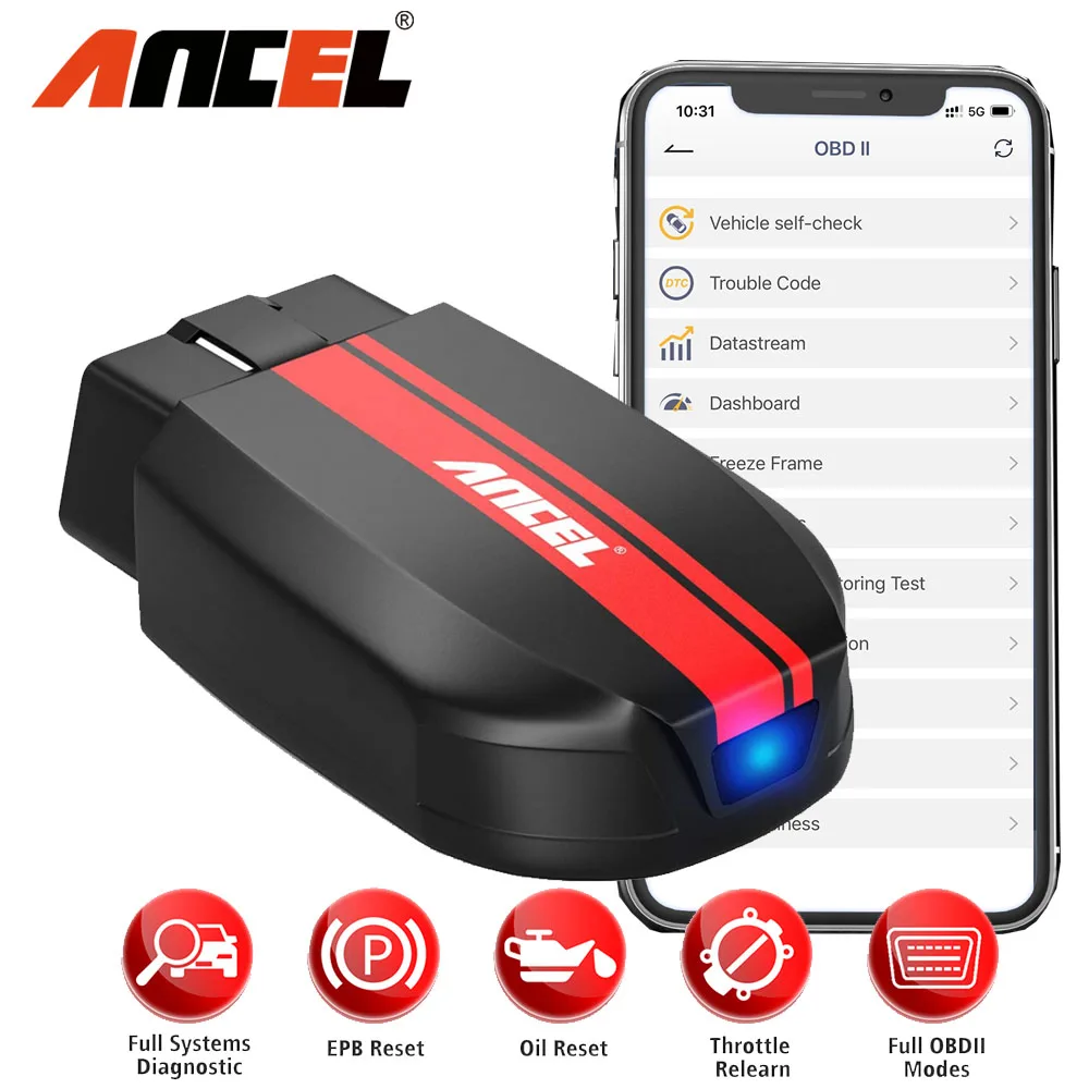 Ancel BD500 OBD2 Scanner Full System Diagnostic Tools EPB Oil Resst Throttle Relearn for VW for Audi OBD2 Automotive Scanner