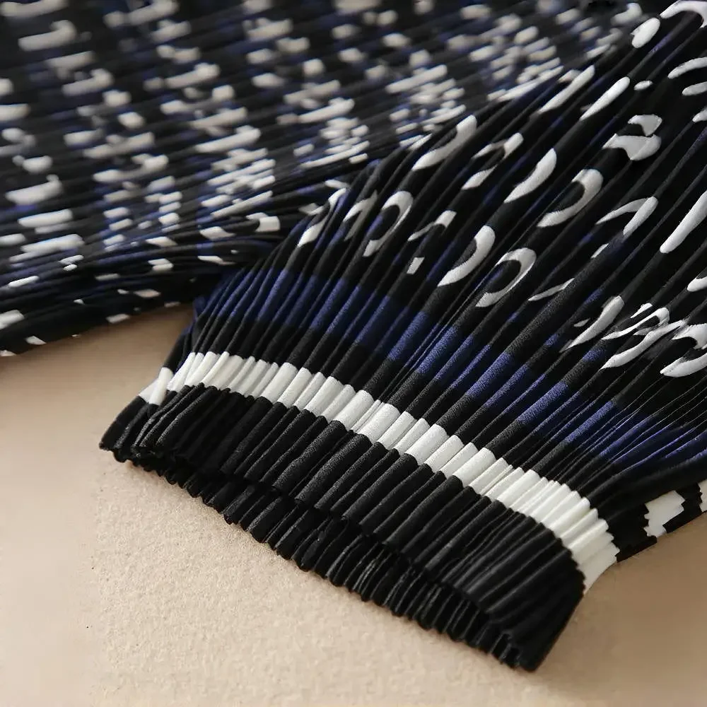 Plisowana sukienka damska kolekcja talii z krótkim rękawem kwiatowa długa sukienka elegancka 2025 letnia sukienka w nowym stylu