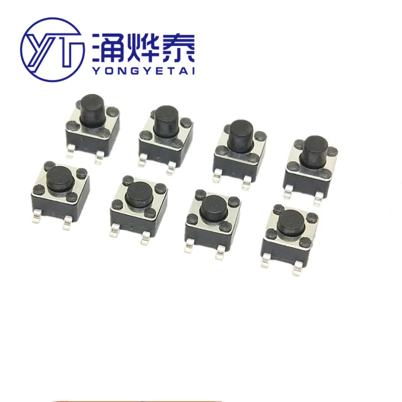 YYT 50PCS SMD Tactile Switch 4.5x4.5mm Momentary Push Button 3.5-9mm Height Multi-Size Micro Switch