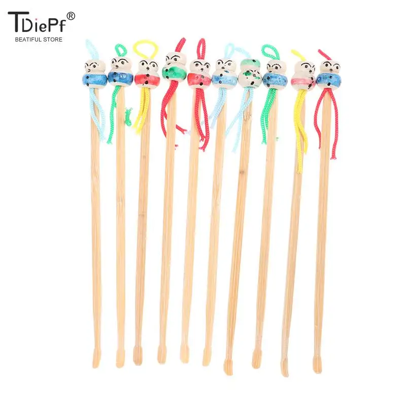 

5/10/20Pcs Portable Cute Mini Doll Earpicks Wood Bamboo Ear Picks Wax Remover Cleaner Tool Health Care Ear Care Tool
