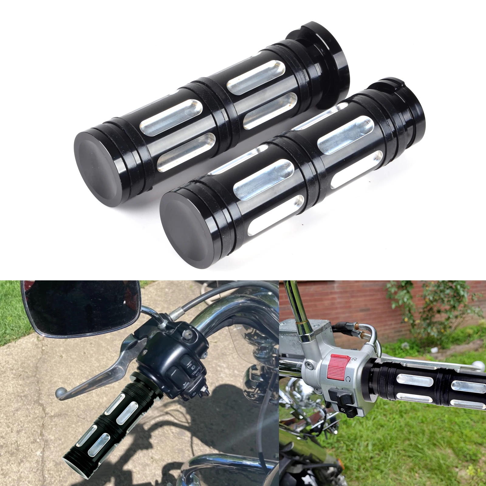 

CNC Cut Motorcycle Handlebar Handle Bar End Hand Grips For Harley DYNA And 96-07 Models Moto Accessies