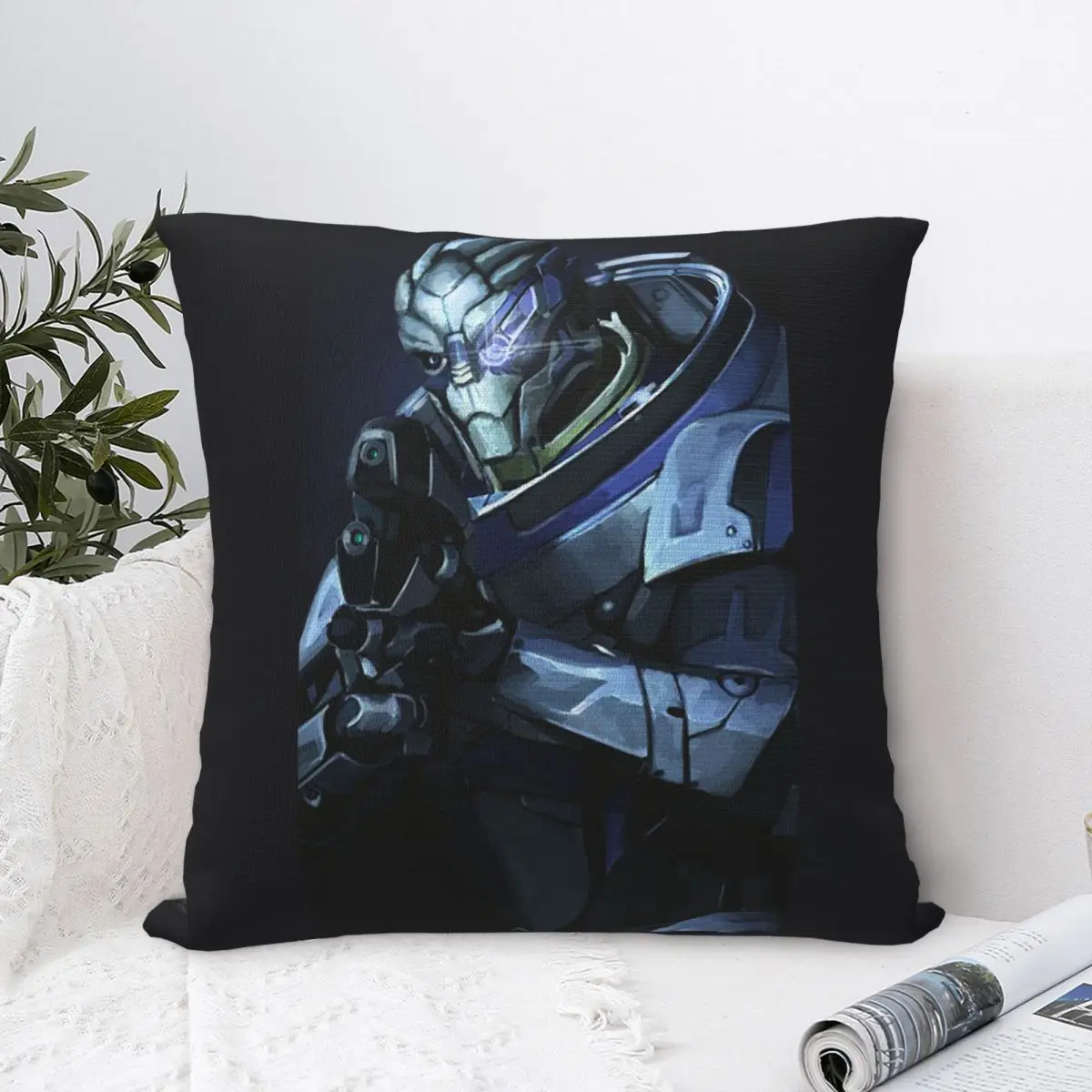 

Garrus Vakarian Mass Effect видеоигра видеоигры Meme космическая наволочка подушка удобная декоративная подушка диванные подушки б/у