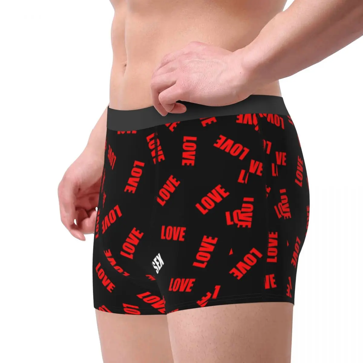 Men Love Sex Valentines Day Underwear Humor Boxer Shorts Panties Homme Soft Underpants