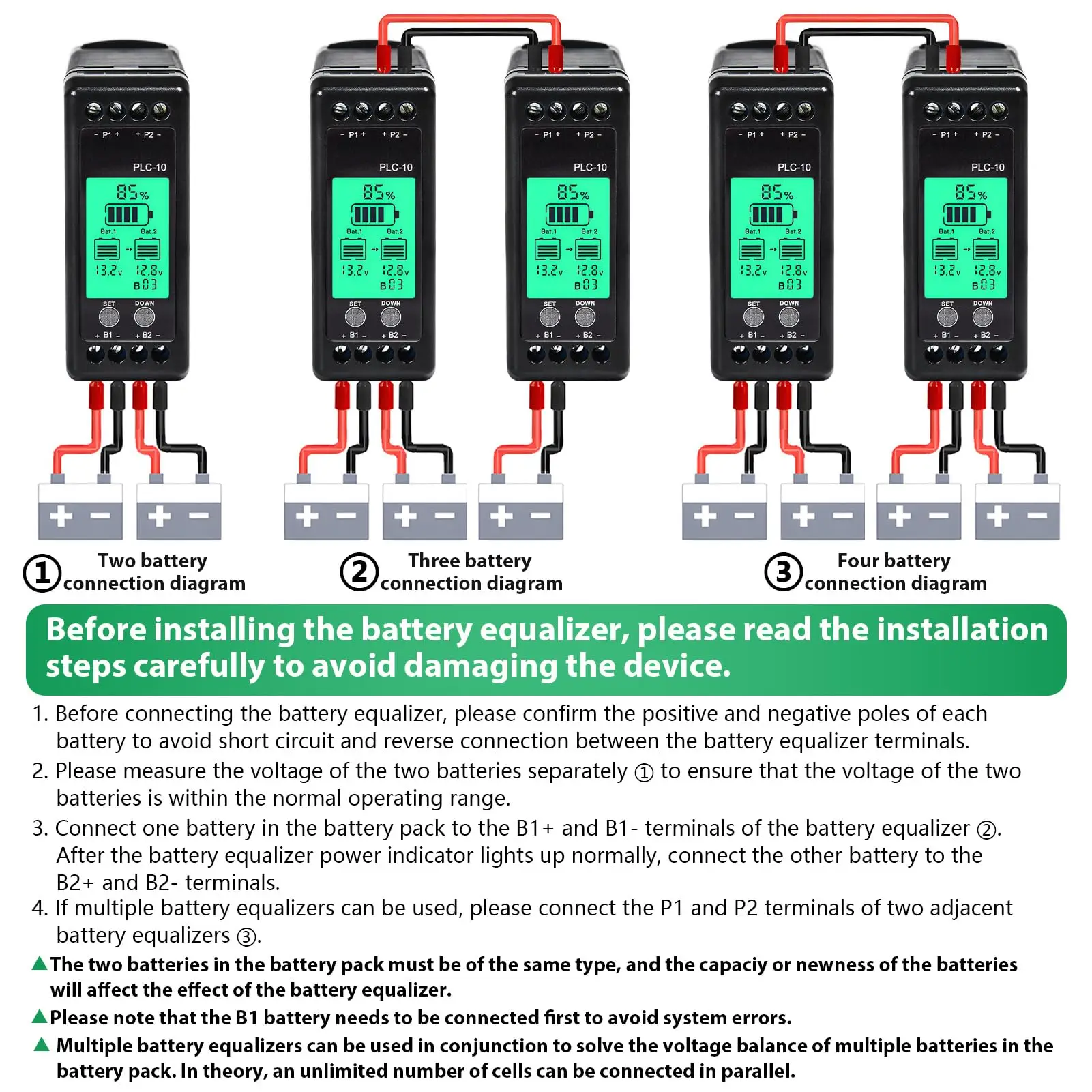 1PCS 24V Battery Voltage Controller Regulator Equalizer 7V-18V For Automobiles/boats/motorcycles/RVs/electric Forklift Batteries