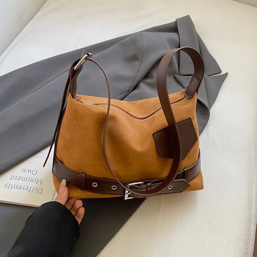 

Korean Style Suede Tote Bag Tote Bag Solid Color Matte PU Hobo Bag Large Capacity PU Leather Underarm Packs Office Worker