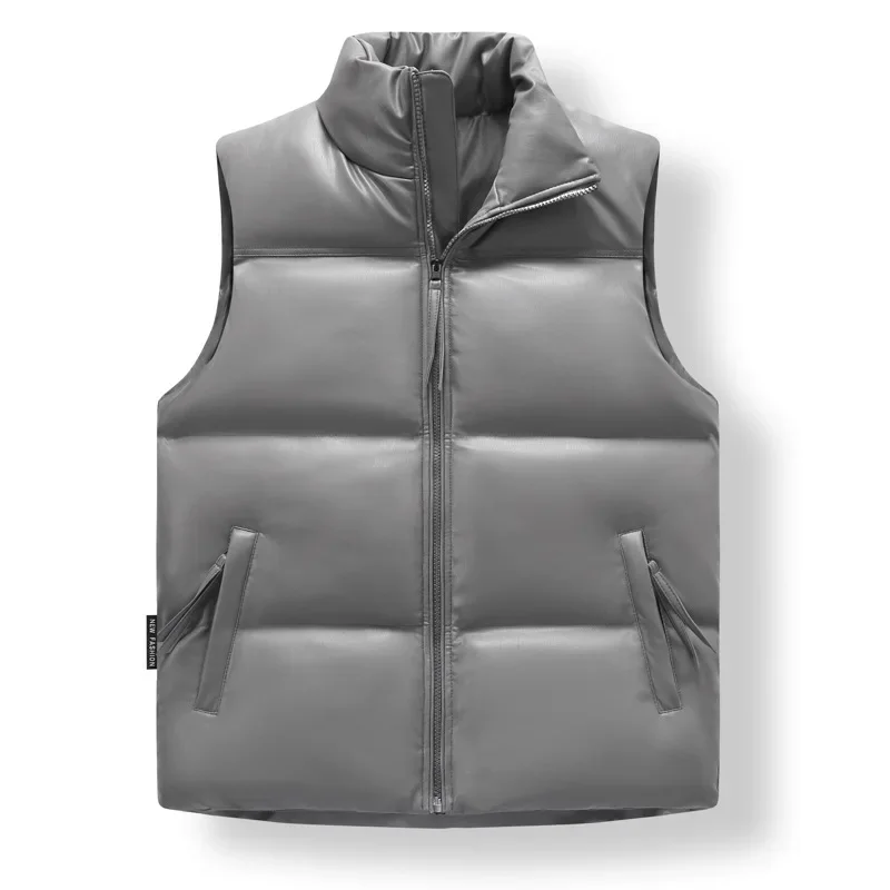 Pop Pure Version Vest For Men, Autumn And Winter Stand Collar Down Cotton Sleeveless Jacket, Slim And Handsome Youth Coat