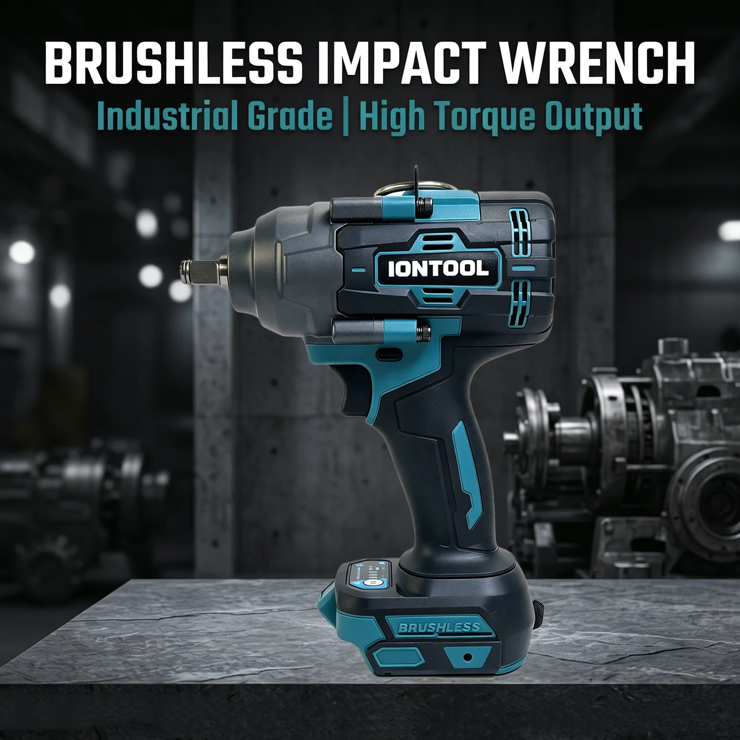 IONTOOL Impact Wrench 1/2 Inch High Torque Efficient Durable Brushless Cordless For 18V Battery Home Garage Tire Repair Tool