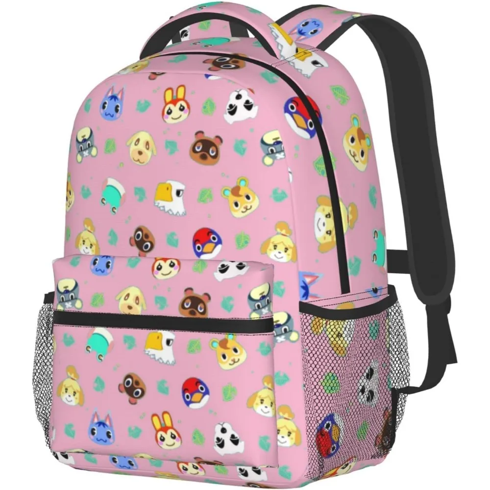 

Animal Leaf Pattern Laptop Backpack Girls Boys Bookbag Preschool Daypack Cute Fashion Casual Travel Large Bag For With Chest Str