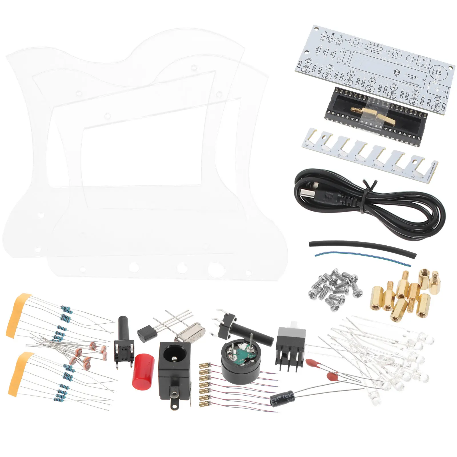 

1Set Electronic Harp DIY Soldering Kit Transparent Shell for Beginners Professionals Strong Wear Break Resistance Educational