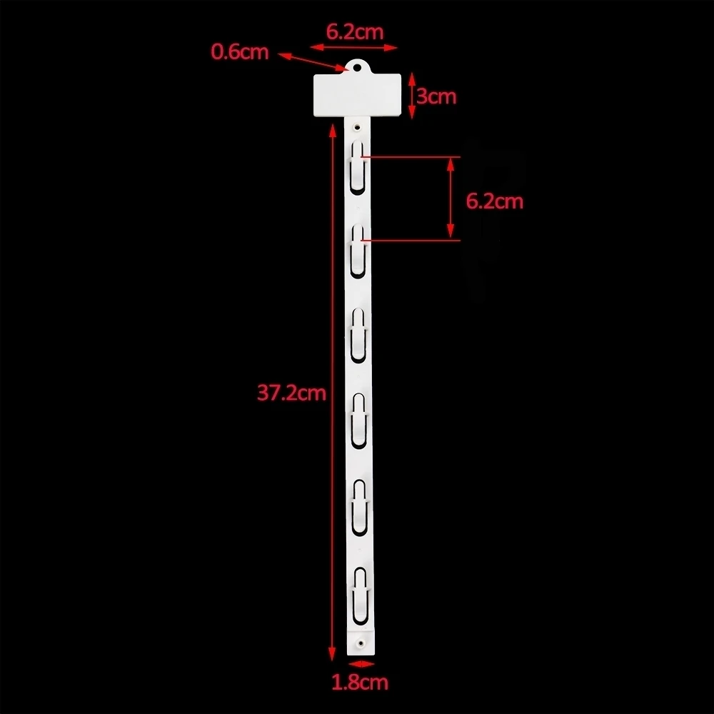 6-Haken-Merchandising-Streifen, Kunststoff-Kopf zum Aufhängen, Clip-Streifen, Snack-Taschen-Packs, Display-Haken, geformte Halterung, Einzelhandelsaufhänger
