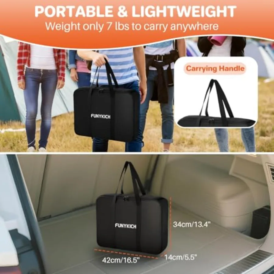 طاولة تخييم قابلة للطي من الألومنيوم بطول 3 أقدام L35 بوصة × W16 بوصة مع 4 إعدادات قابلة للتعديل للارتفاع، تصميم خفيف الوزن قابل للطي يتضمن حقيبة حمل #4