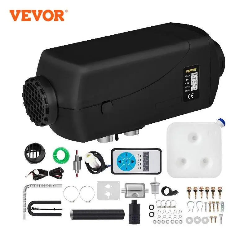 VEVOR 5KW Car Heater 12V Air Diesel Heater Parking Heaters with Digital Switch Silencer for RV Trailer Truck Motorhome Boats Bus