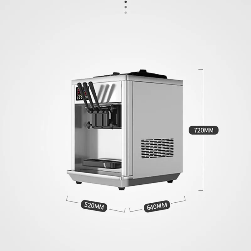 Commercial and household automatic ice cream machine, desktop three-head soft machine yogurt machine frozen food processing