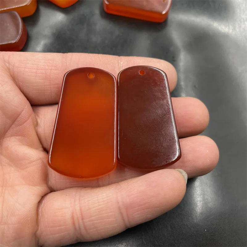 Cheap Jade Natural Genuine Red Agate Lucky Pendant Pendant Trapezoidal Plate Jade Pendant Pendant Special Offer