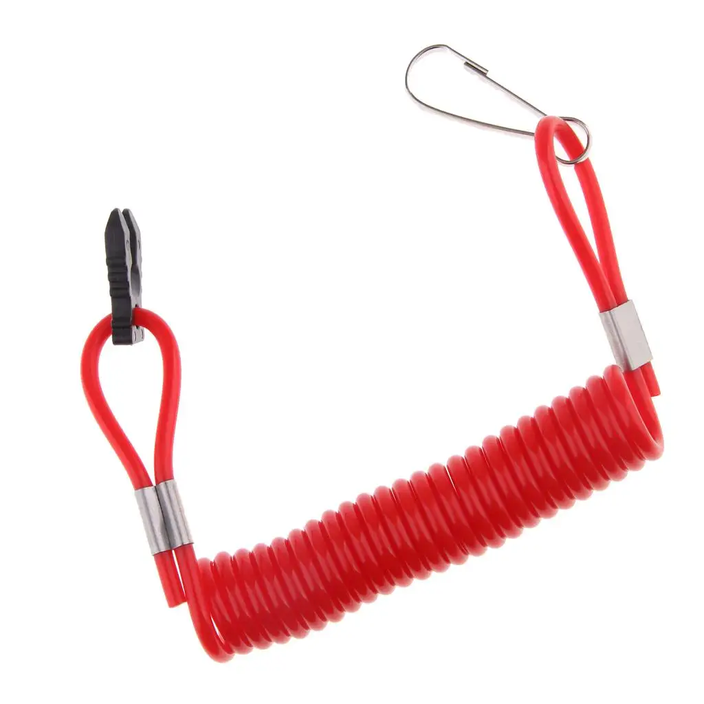 

Kill Switch Safety Tether Lanyard Universal Red Cord for Outboard Engine Emergency Cutoff