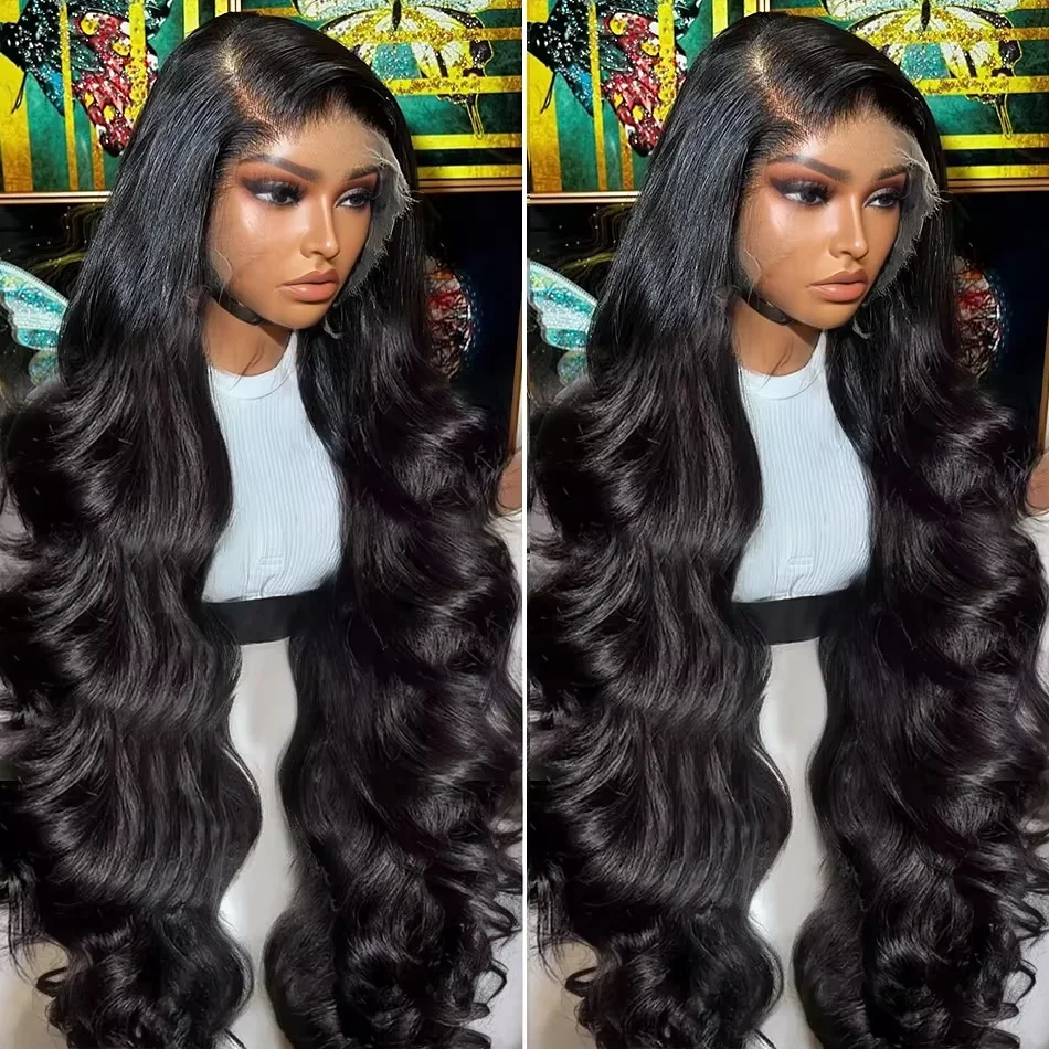 200% HD Transparent 13x4 Body Wave Lace Front Wig Pre Plucked 360 Lace Frontal Wig Human Hair Wigs For Women 5x5 Closure Wig